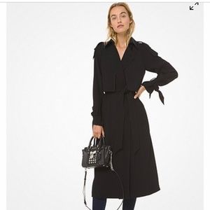 MICHAEL Michael Kors Draped Trench Coat - Black Small
